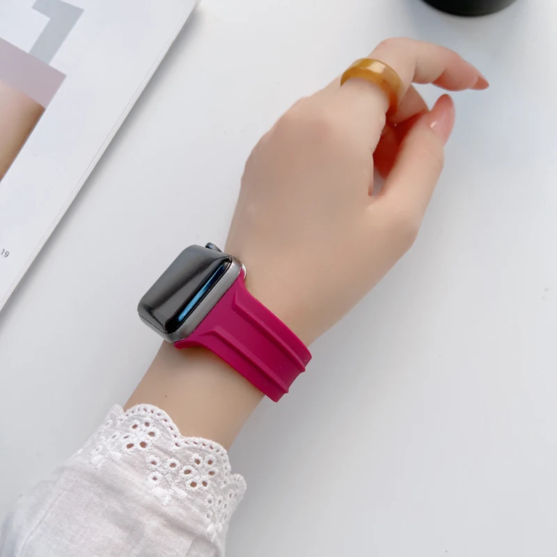 Diamond Shape Silicone Strap For Apple Watch Band 38/40/41MM,42/44/45/49MM Sports Smart Watch Accessories iWatch Ultra Series785