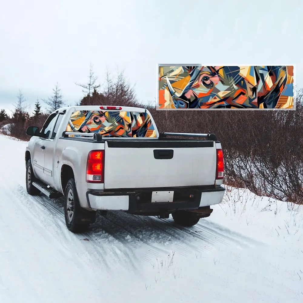 Абстрактная геометрия дикий кабан наклейка на заднее лобовое стекло автомобиля