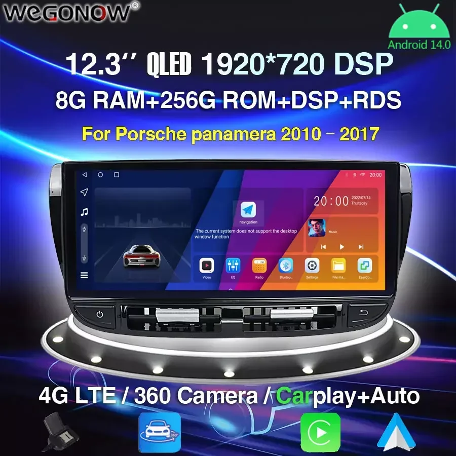 Автомобильный беспроводной DVD-плеер Carplay 8G + 256G Android 14 0 GPS карта WIFI Bluetooth 5 RDS радио