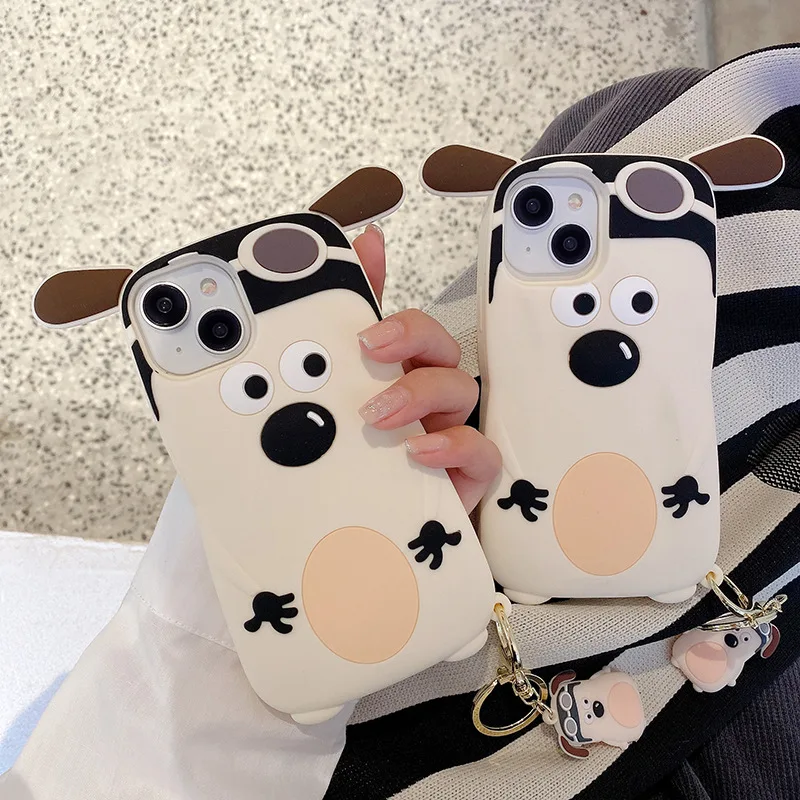 Suitable For IPhone14promax 13pro Trendy New Cartoon Cute Puppy Anti Fall Silicone Back Cover Mobile Phone Protective Case