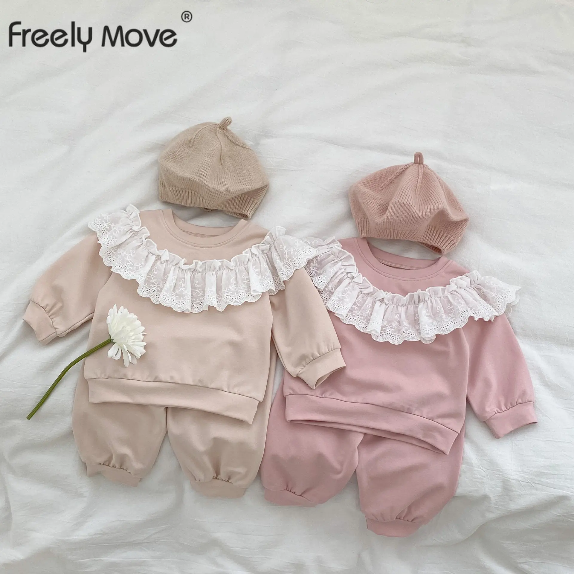 

2023 Children Kids Outfits Solid Sweatshirt+Pants Toddler Infant Suit Baby Girl Casual Clothes 2023 Spring Summer