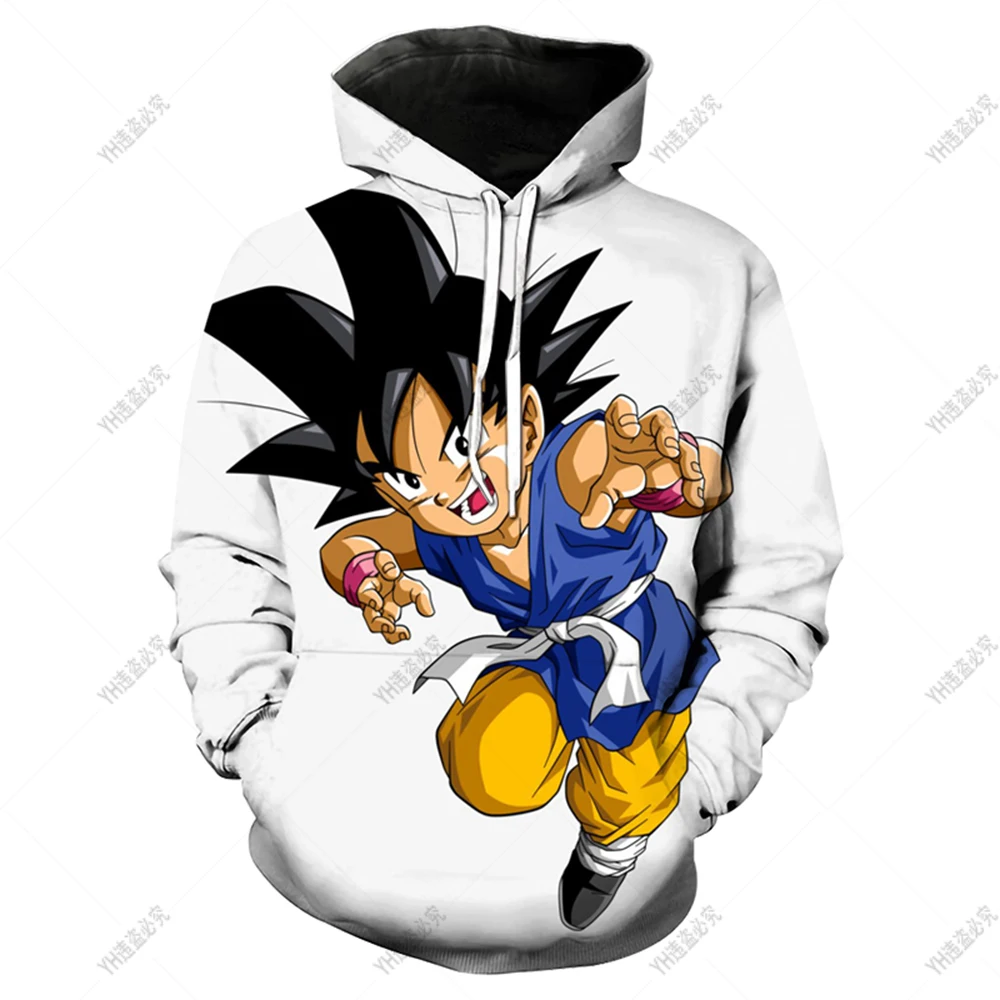 Фото Толстовка с капюшоном и принтом 3D Dragon-Ball Z, Осенний мультяшный Детский свитшот с длинным рукавом Goku, детская одежда, топ для мальчиков, детска... №2