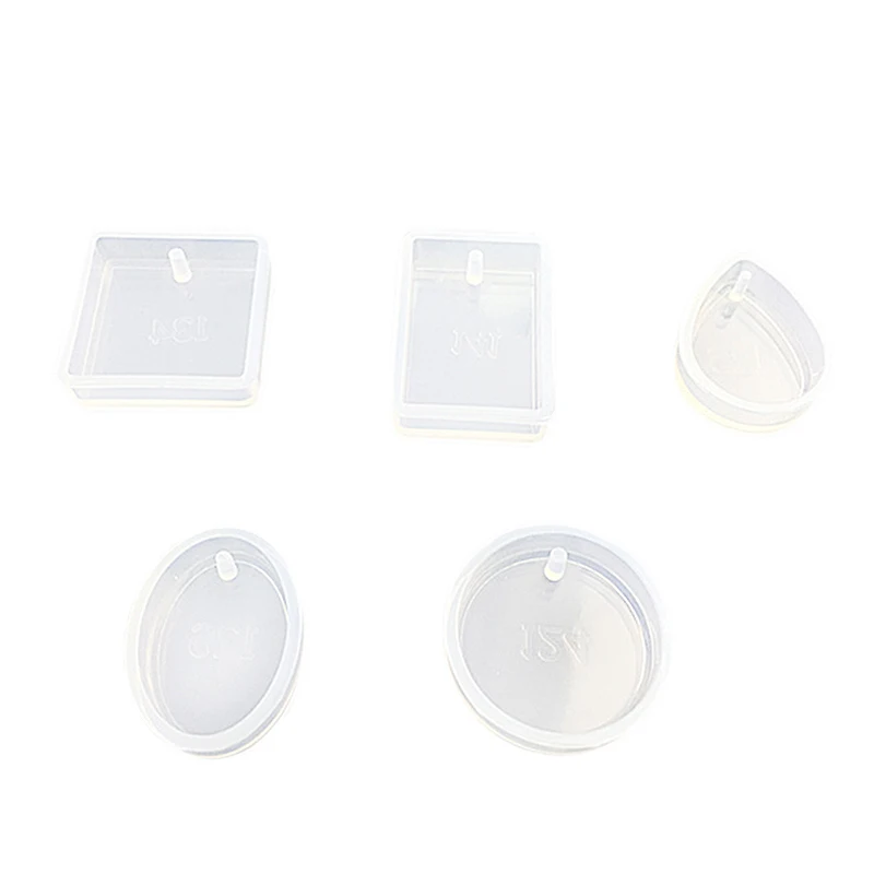 

5 Shapes Silicone Resin Casting Moulds with Hanging Hole for Epoxy Resin, Jewelry Making Earring Pendant DIY Crafts