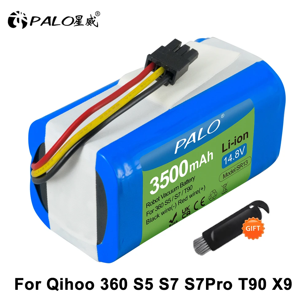 

PALO 14.8V Robot Vacuum Cleaner Battery Pack for Qihoo 360 S5 S7 S7Pro T90 X9 Robotic Vacuum Cleaner Replacement Batteries