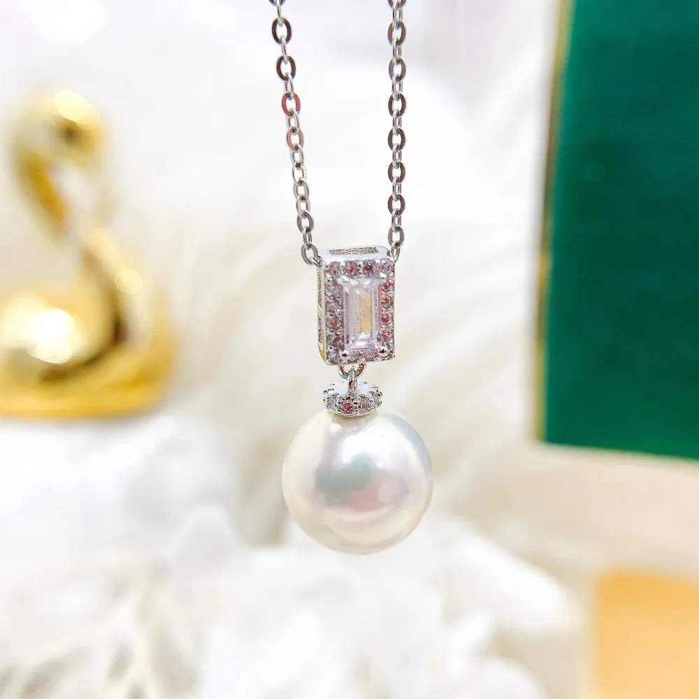 

DIY Pearl Accessories 925 Silver Pendant Empty Hold Fashion Gold Silver Necklace Pendant Suitable for Embedding 10-12mm Beads