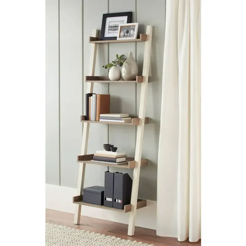 

Bedford 5 Shelf Leaning Bookcase, Off-White