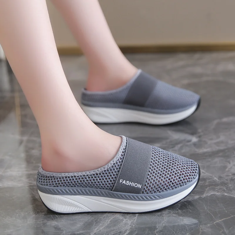 

2022 New Women Shoes Casual Increase Cushion Shoes Non-slip Platform Sneakers For Women Breathable Mesh Outdoor Walking Slippers