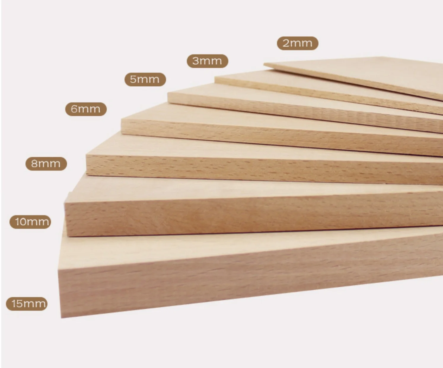Customized-Thickness:2-15mm Red Beech Wood Veneer Thin Solid Wood Sheets Strip