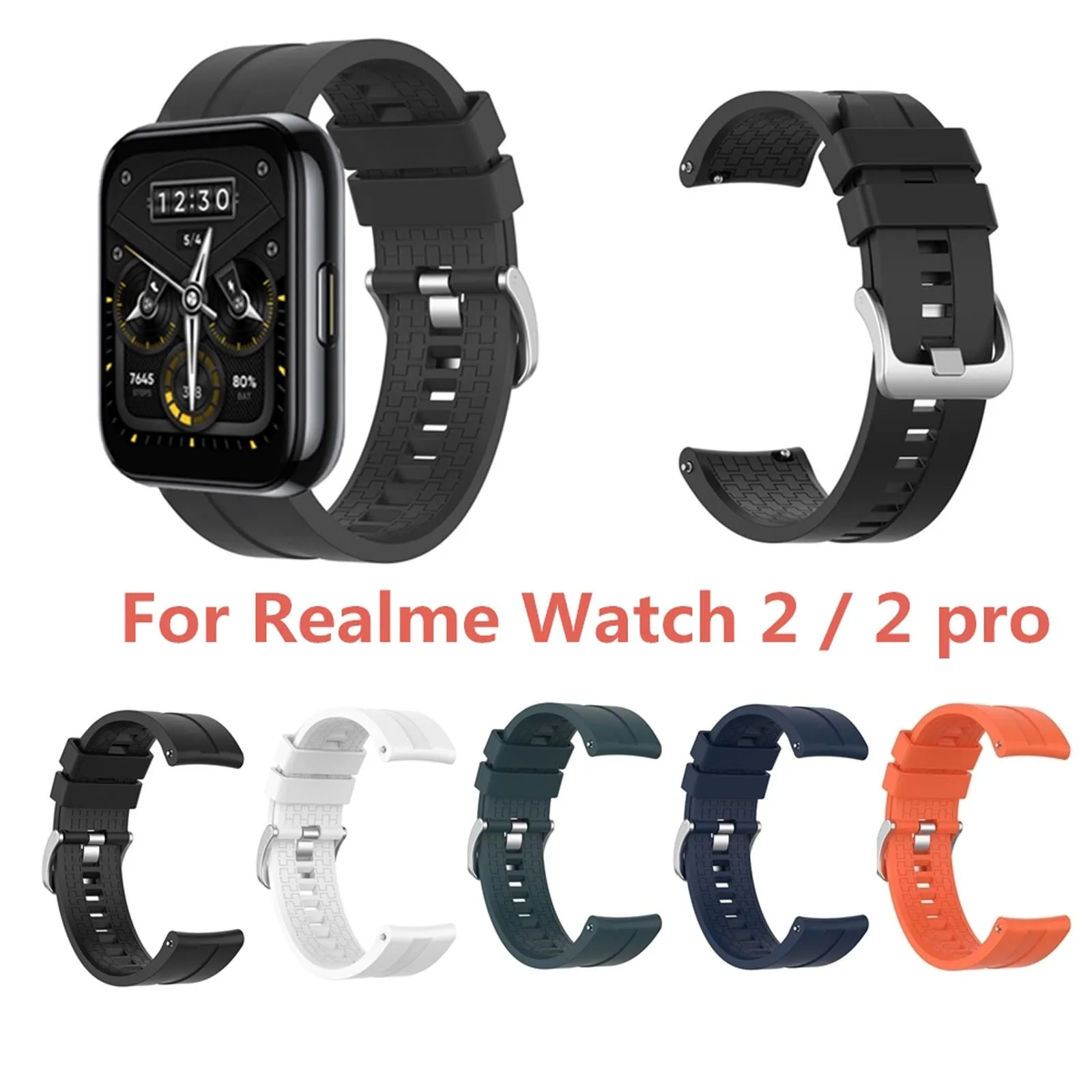 

Silicone Wristbands Bulk Paper Wristbands Custom Fashion Silicone Pro Strap 2/2 22mm Replacement Plaid For Realme-Watch Watch