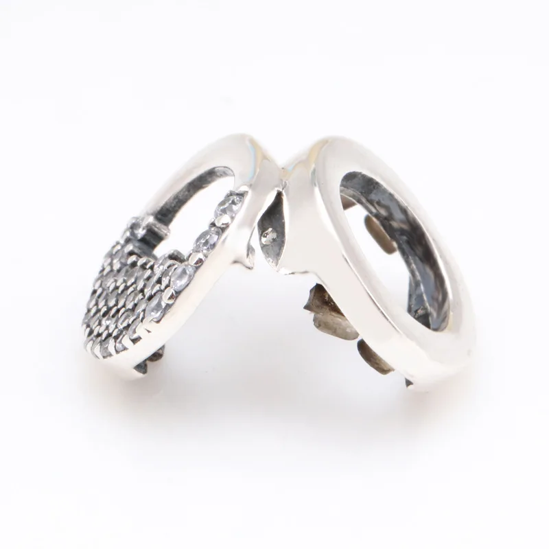 Hot Sale Genuine 100% 925 Sterling Silver Shining ice cone fixing clip Fit Original Bracelet Necklace DIY Jewelry |