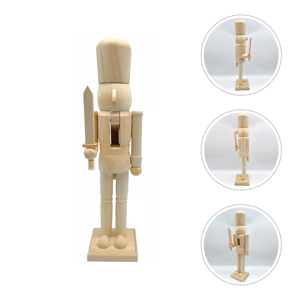 Кукольный Король Солдат DIY Пустой Щелкунчик Рождественский Подарок Неокрашенное
