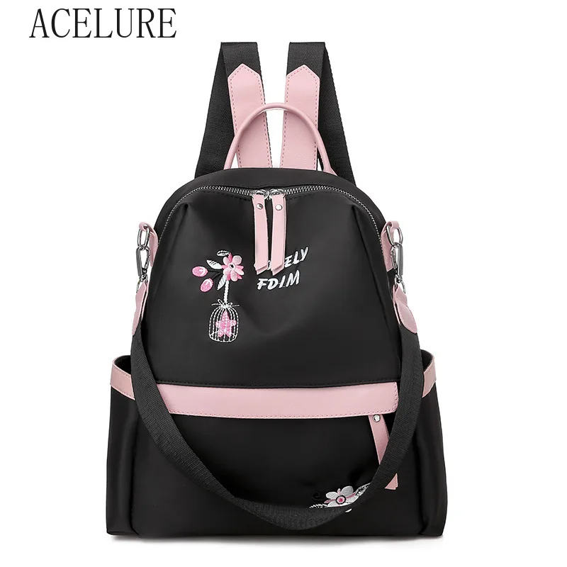 

Женский рюкзак ACELURE в национальном стиле, вместительный рюкзак из ткани Оксфорд с вышивкой, универсальные повседневные школьные сумки с защ...
