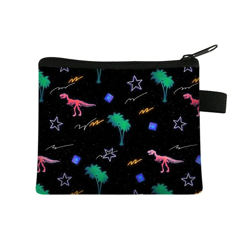 

Cartoon Dinosaur Printing Anime Wallet Man Coin Purse Kids Woman Zipper Crossbody Bag Handbags Key Credit Card Holder Bag