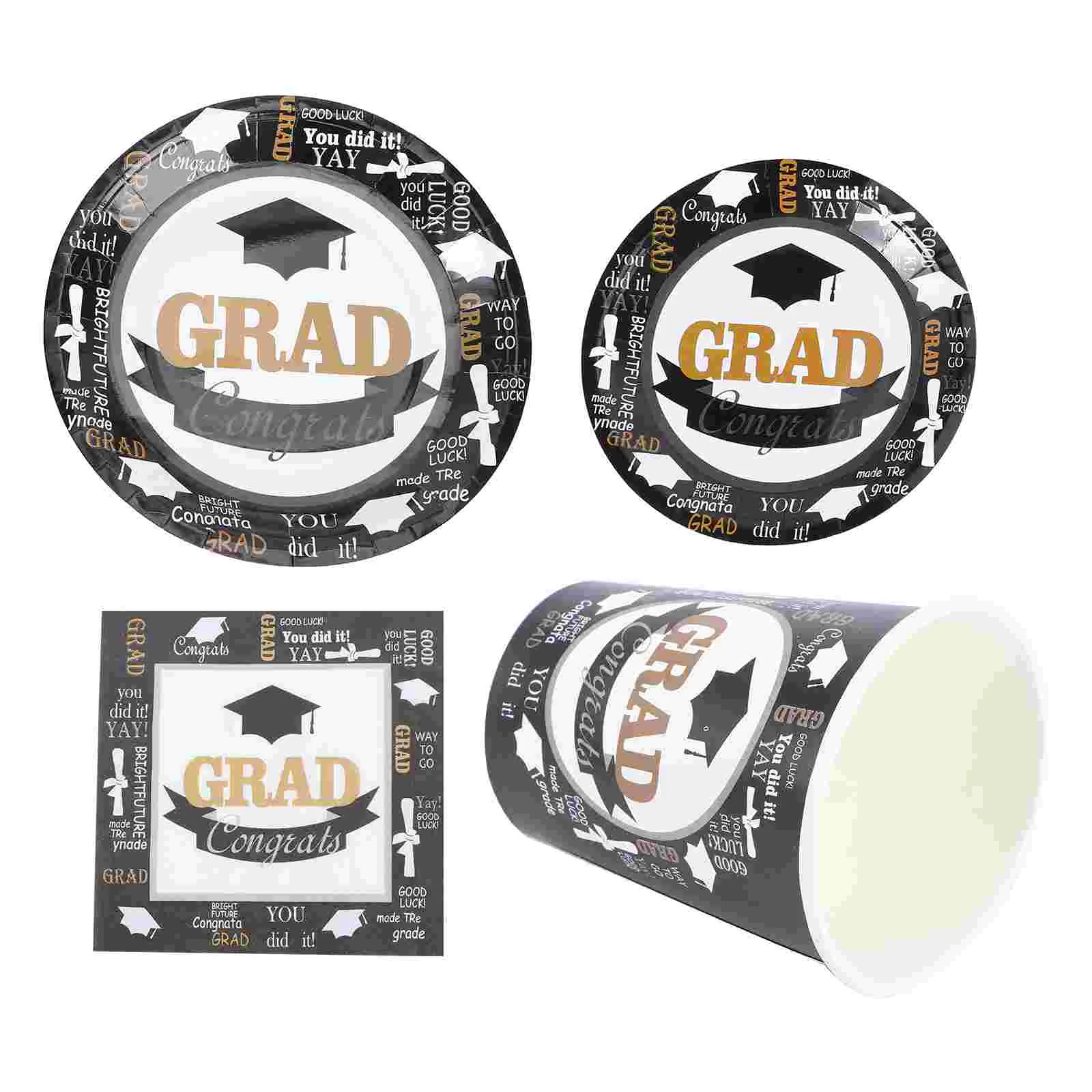 

Товары для выпускного вечера, тарелки, бумажные школьные декоративные тарелки, салфетки, столовые приборы, посуда