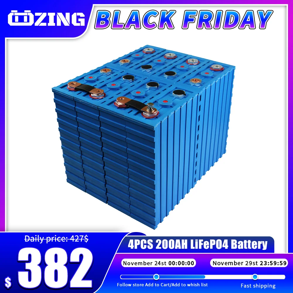 NEW 4/8/16/32PCS 3.2V Lifepo4 200AH Battery DIY High Capacity Rechargeable Batteries Pack For RV Golf Cart Cells EU US duty free