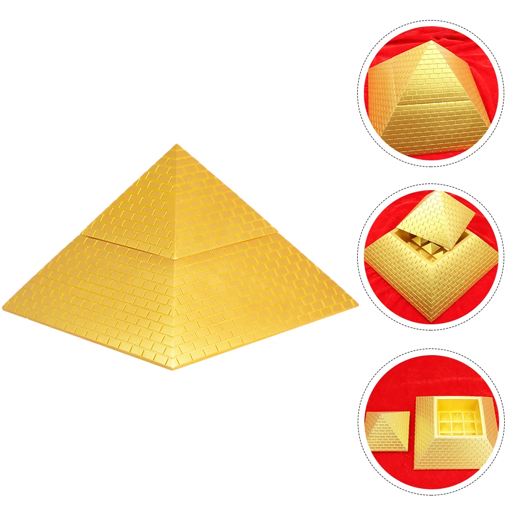 

Resin Pyramid Shaped Adornment Resin Craft Desktop Openable Pyramid Decor