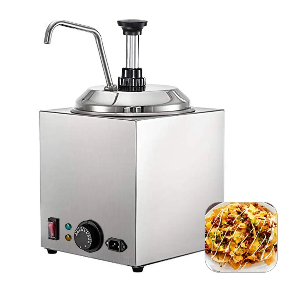 

Commercial Hot Fudge Warmer,Nacho Cheese Sauce Warmer Pump Dispenser,650W Cheese Warmer Stainless Steel for Restaurants,Snack St