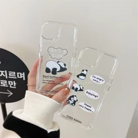 iphone case high quality transparent case cartoon cute panda for iphone 13 11 12 pro max xr xs 8plus xsmax soft case