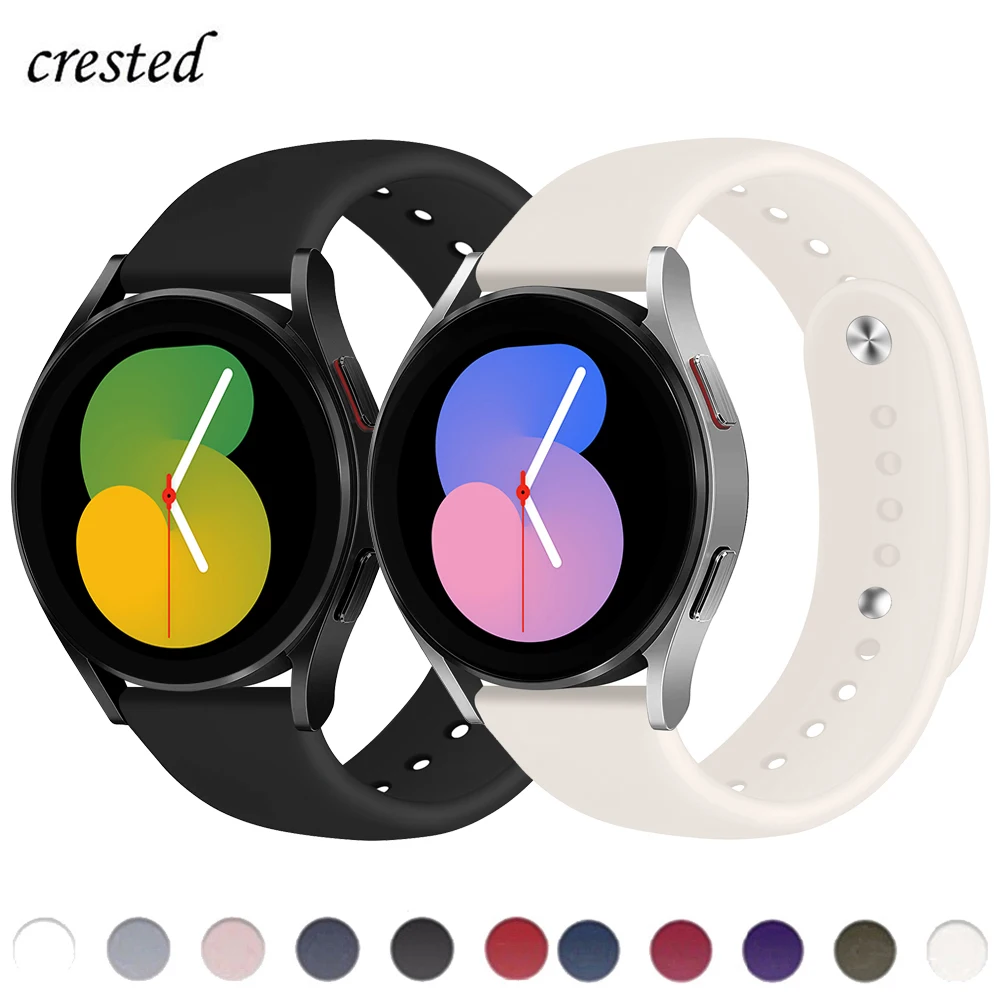 Фото Ремешок силиконовый для Samsung Galaxy Watch 6 5 4 44 мм 40 мм/5 pro active 2 20/22 мм, браслет для Galaxy Watch 6 4 Classic 46/42 мм 43 47 мм №1