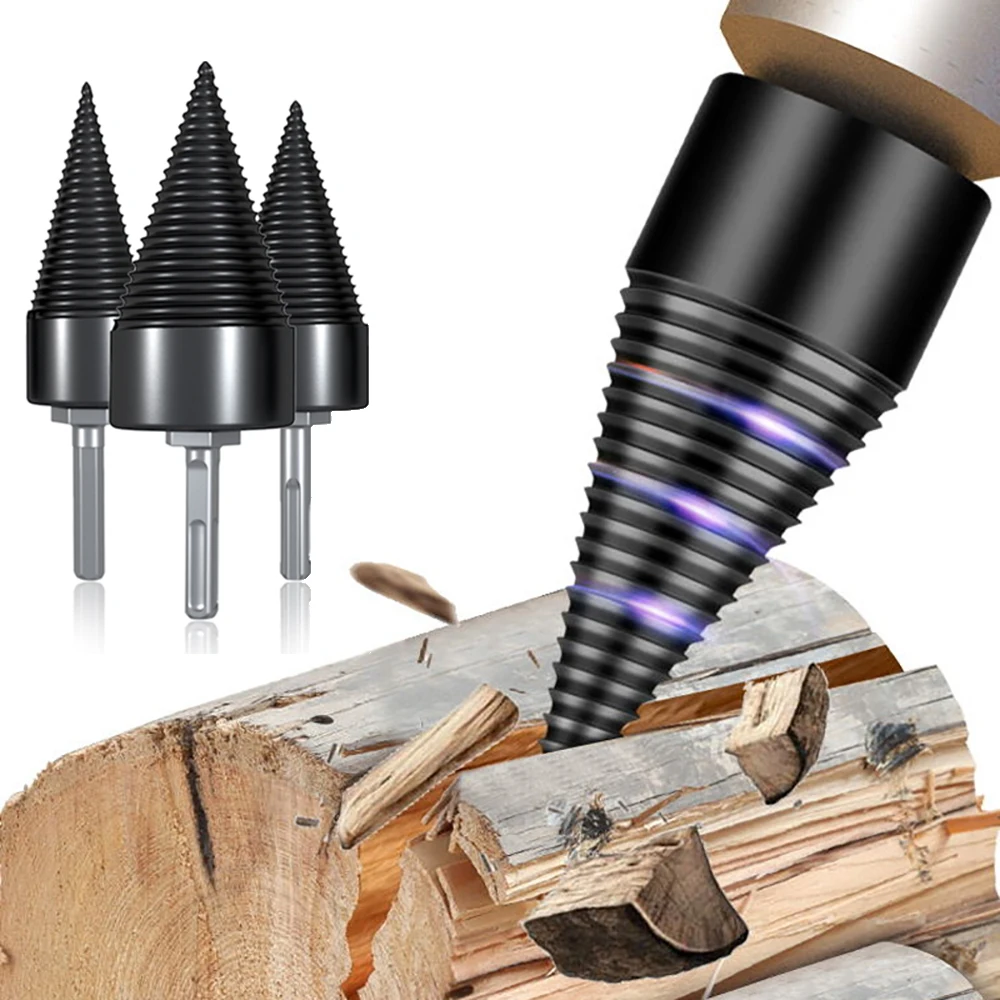 

Firewood Chop Wood Drill Bit Wood Breaking Machine Firewood Splitter Machine Wood Cone Punch Driver Drill Bits For Woods Tools