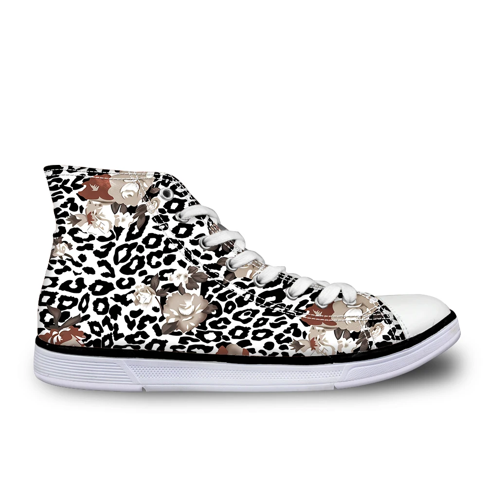 

ADVOCATOR Leopard Print Fashion Customized Women Canvas Shoes Leisure Lace-Up High Top Sneakers Sepatu Wanita Free Shipping