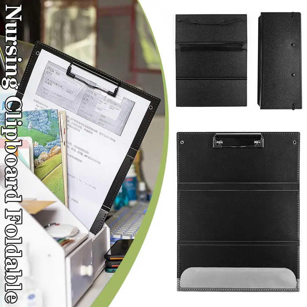

Three Fold Portable Folded Folder A4 PP Clipboard Nursing Edition Folding Clipboard File Organizer Office Stationery Supplies