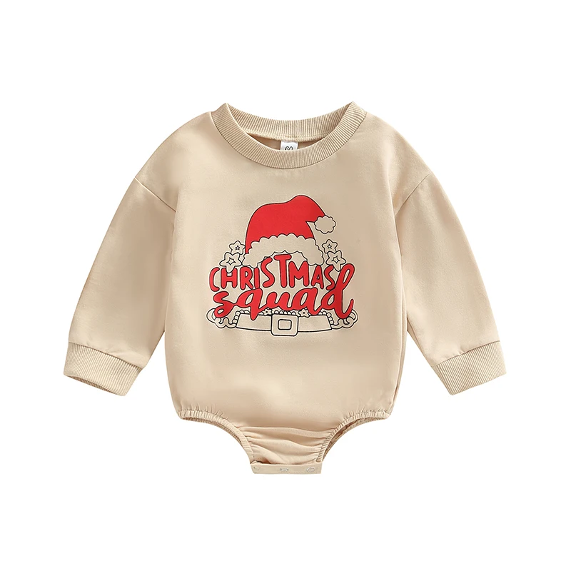 

Осень 2022, боди для маленьких девочек, Повседневная Рождественская одежда, короткий комбинезон с длинным рукавом и круглым вырезом, с надпис...