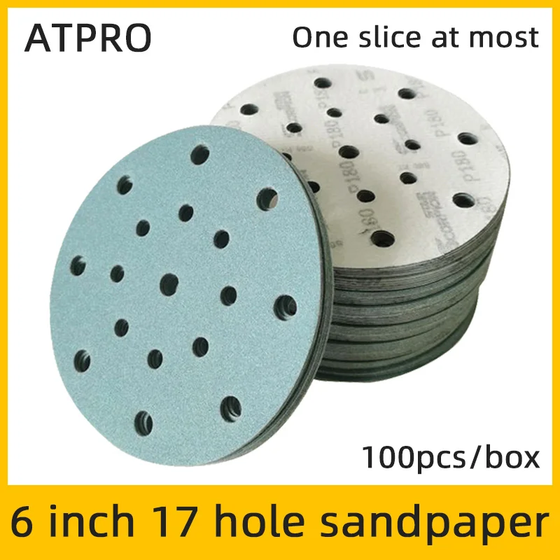 6 Inch 17 Hole Sandpaper  Suitable For FESTOOL Car Polishing Round Self-adhesive Back Velvet 150mm