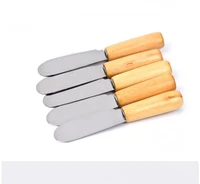1pcs mini wood handle stainless steel cream knifes butter knife for cheese dessert tools multipurpose 10 210 2cm sn4388