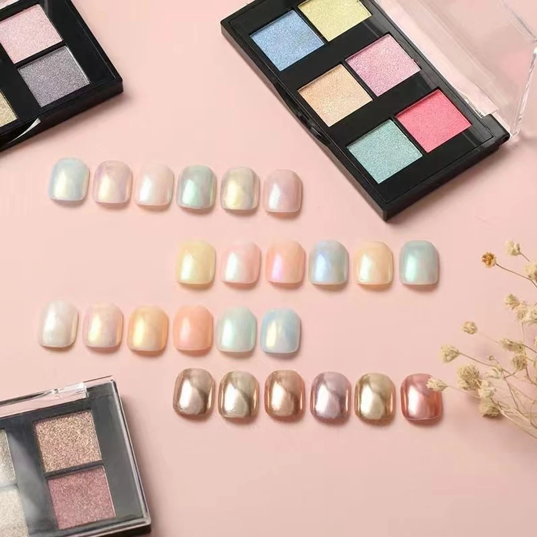

Beautizon Nail Glitter Powder 6 Color Solid Soft Light Powder No Fly Magic Mirror Powder Sponge Stick Metallic Nails Decoration