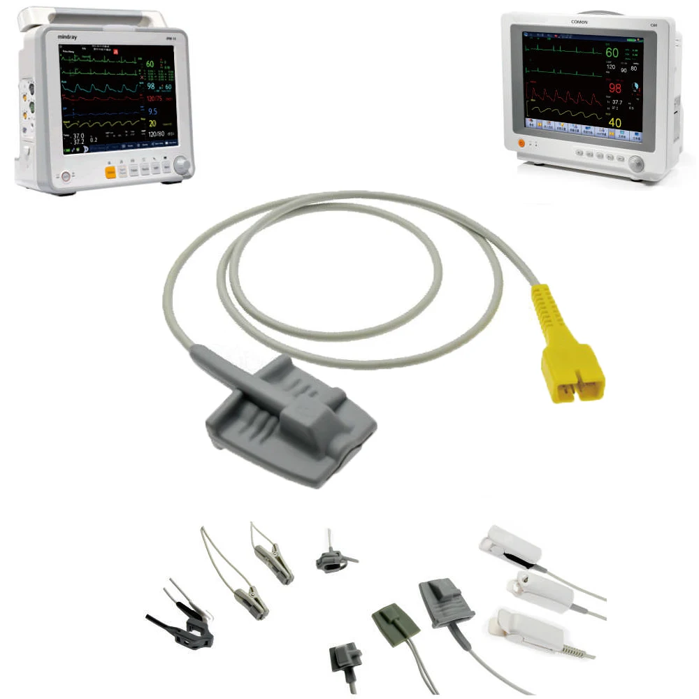 Совместим с монитором MEK. Многоразовый датчик Spo2 крови кабель датчика для