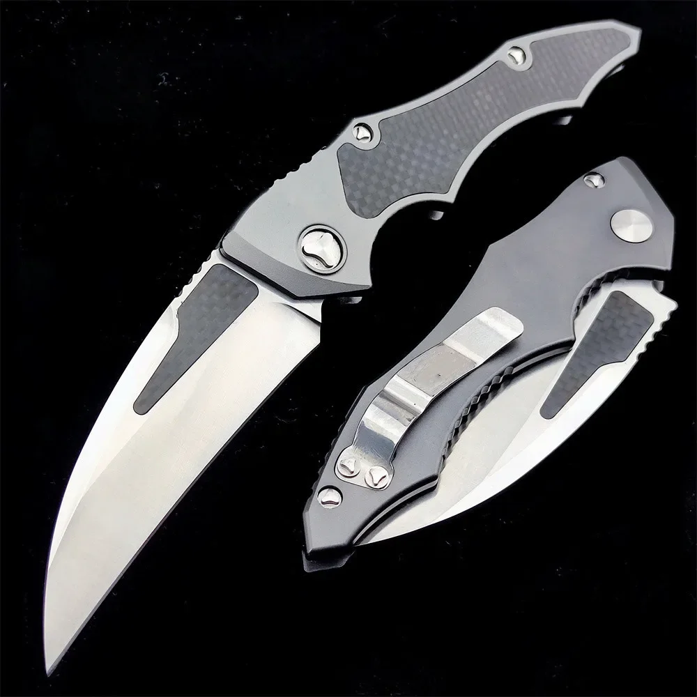

MT HAWK Claw Folding Knife D2 Blade Aviation Aluminum + Carbon Fiber Handles Tactical Karambit Knives Outdoor Hunting EDC Tools