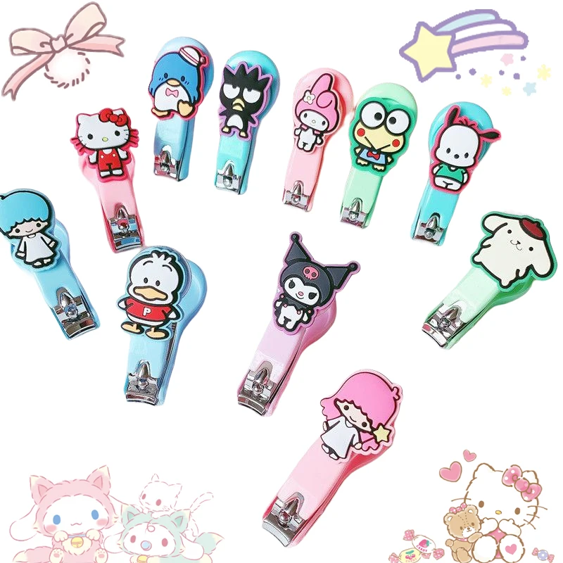 

Anime Sanrio Hello Kittys Nail Clippers Kawaii Kuromi My Melody Cinnamonroll Student Child Stainless Steel Nail Scissors Toys