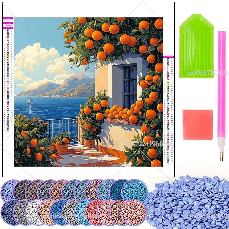 Landscape 5D Diamond Painting Kits Full Drill Rhinestone Flowers Wall Art Embroidery Mosaic Cross Stitch Home Decor