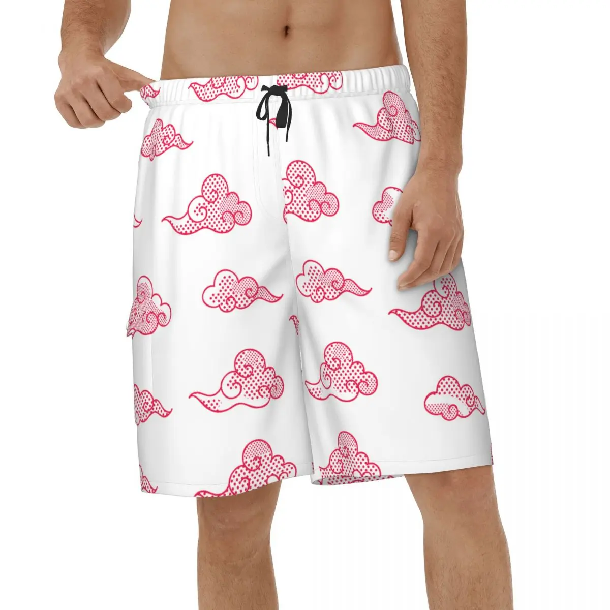 

New Shorts Pink Clouds Quick Dry Men's Briefs Men Beach Shorts