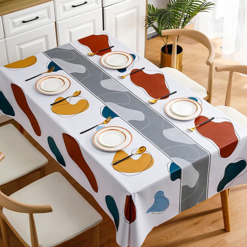 

Postoral Waterproof Table Cover Oilproof Wedding Party Rectangle Tablecloth Dinning Table Cover Home Kitchen Decor