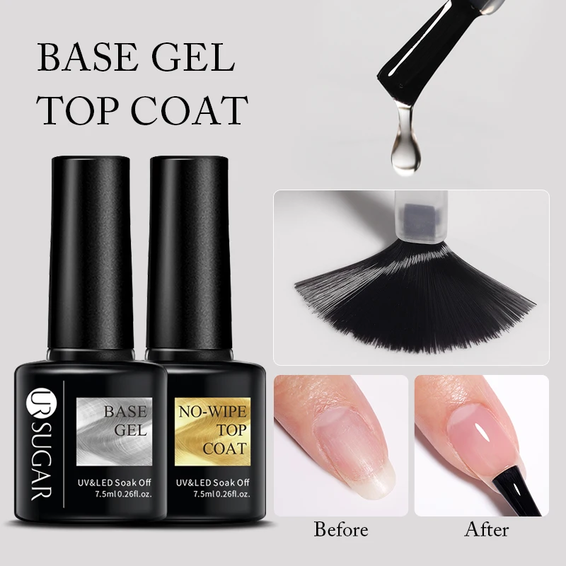 UR SUGAR 7.5ml Base Top Coat Gel Nail Polish UV Soak off Varnish Semi Permanent Nail Art Manicure Gel Varnish Matte Top Coat