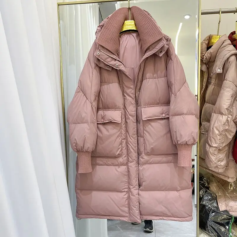 

Women Winter Coat 2023 New White Duck Down Jackets Korean Female Loose Casual Warm Hooded Jacket Women Fashion Clothing D37