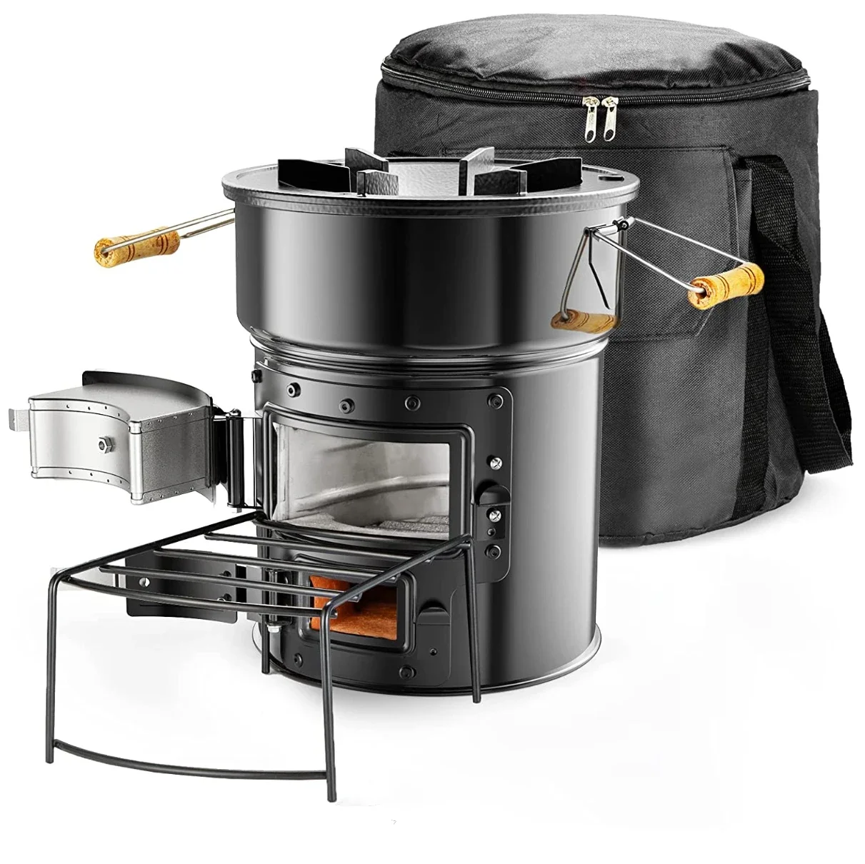 Экологичная портативная дровяная печь из биомассы бездымная