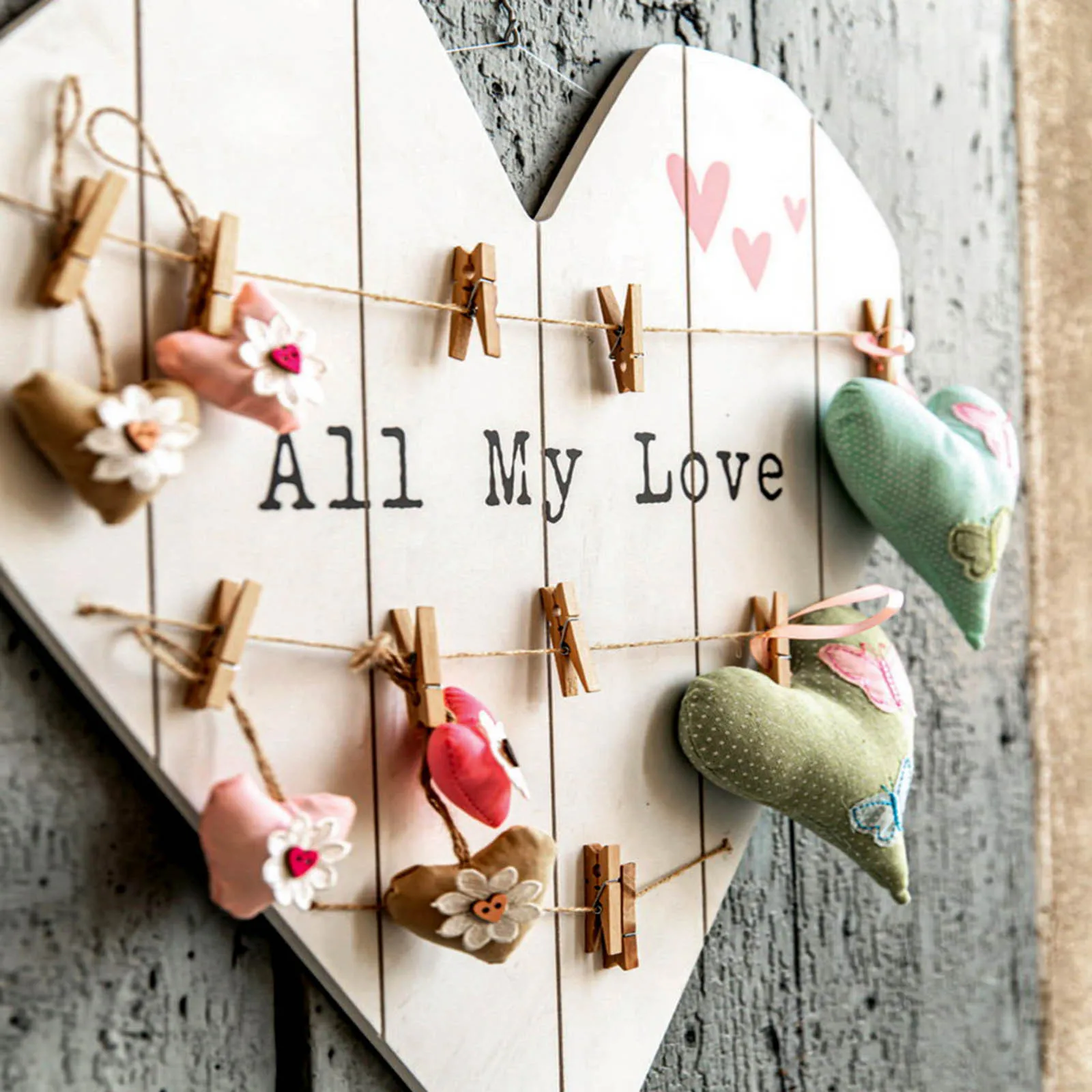 

Wooden Love Wall Clip Photo Decorations Wedding Supplies Birthday Cake Ornament Garland Decorative Tie Valentines Tree Topper