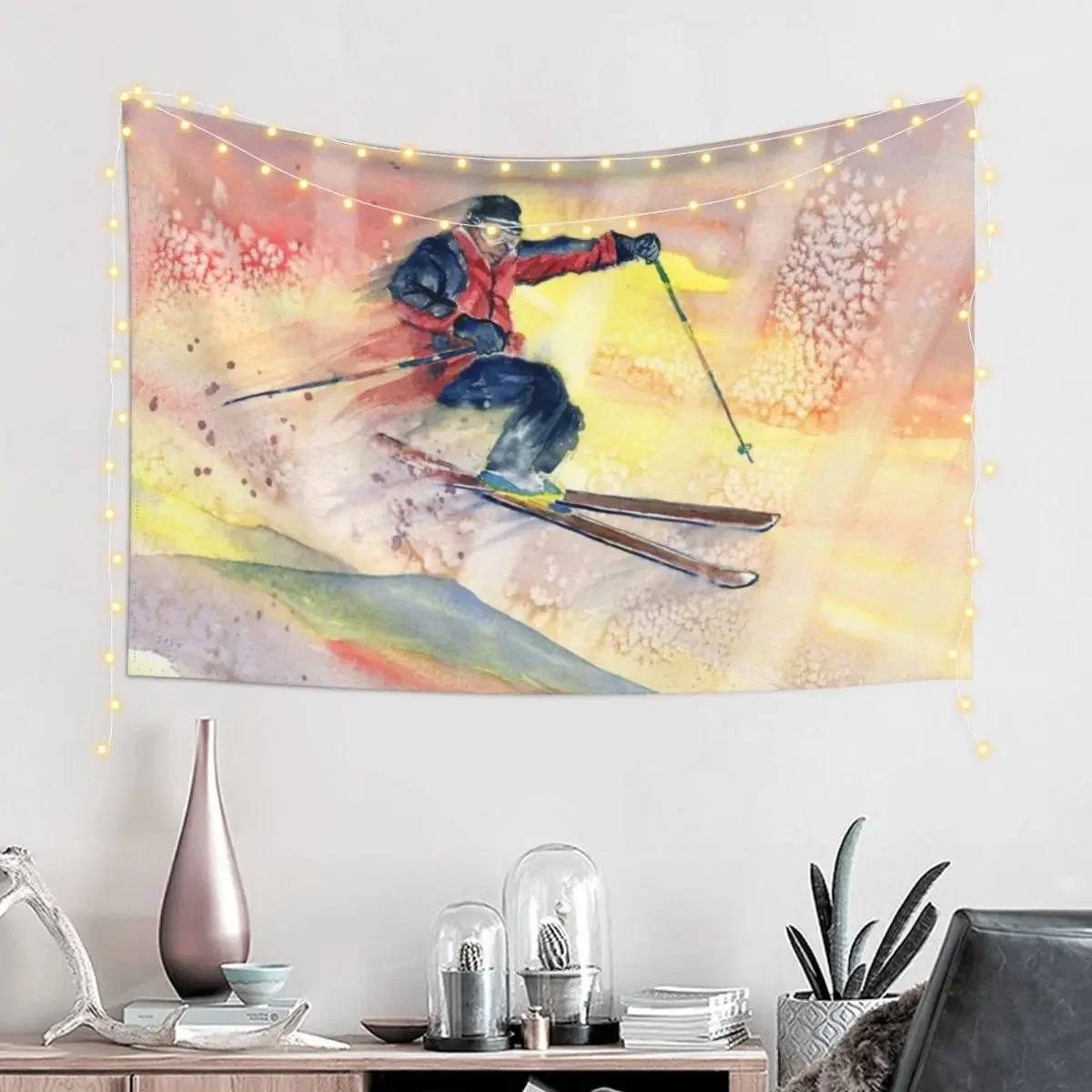 Красочный лыжный арт 2 гобелен декор для комнаты милый эстетический корейский
