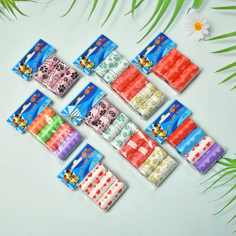 

New Dog Poop Bags Pet Waste Garbage Bags Unscented Outdoor Carrier Holder Dispenser Clean Pick Up Tools Pet Accessories