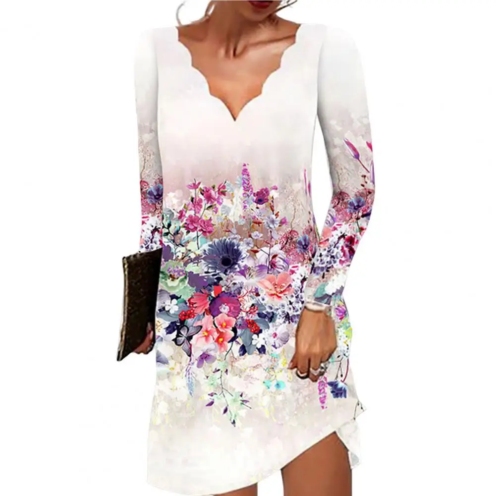 

Elastic Popular Fashionable Marble Print A-Line Women Casual Dress Lightweight Women Dress Waist Tight Streetwear