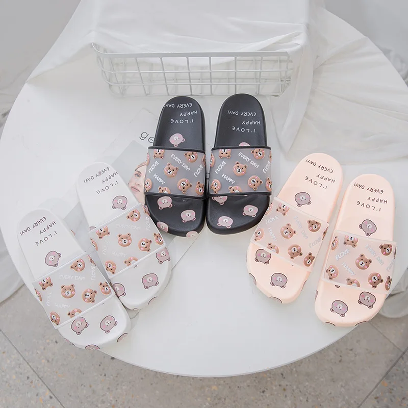 

Comemore Funny Slippers Women's Non-Slip Bathroom Soft Bottom Cartoon Bear Slipper Casual Shoes Womens Cloud Sandal Indoor Women