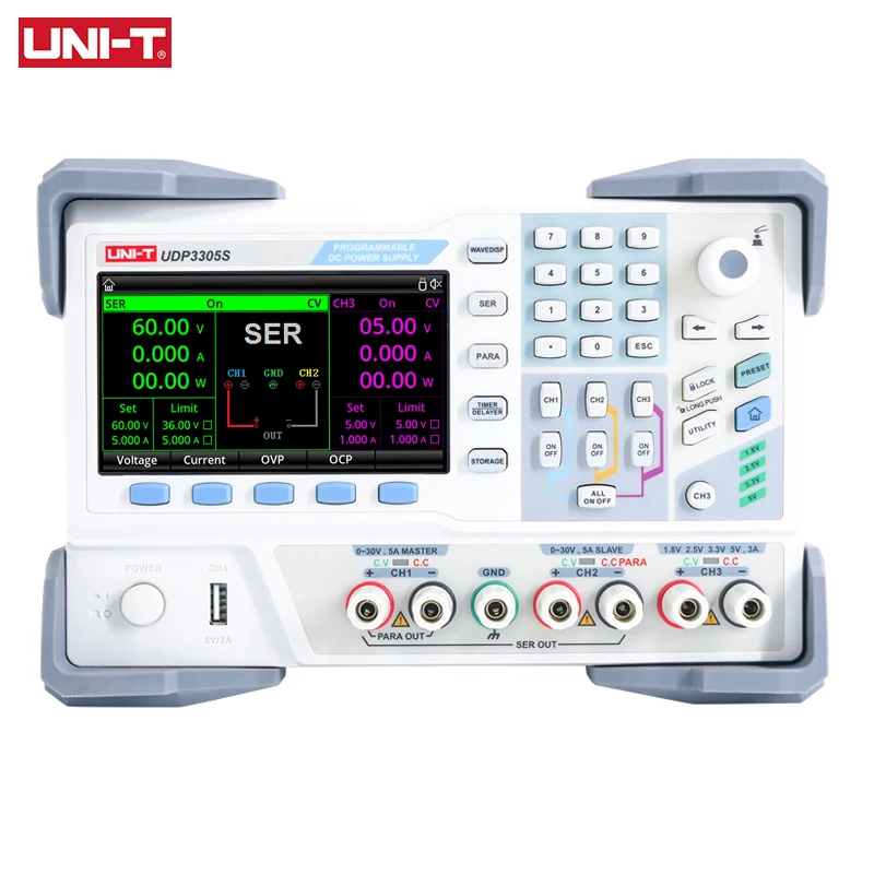 

UNI-T UDP3305S-E UDP3305S Programmable Adjustable DC Power Supply Laboratory 30V 5A Voltage Regulator 4 Channels High Precision