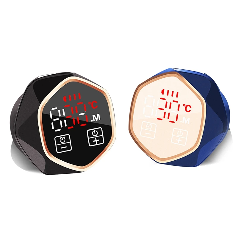 

1 Set Touch Screen Temperature Alarm Handle Display Smart Charging Alarm Pot Lid With Cable -Dark Brown