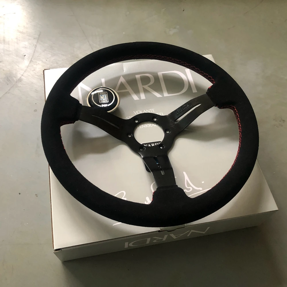

Универсальный 14 дюймовый Классический гоночный руль Nardi автомобильный замшевый кожаный JDM руль Volantes для VW HONDA TOYOTA BMW Volvo