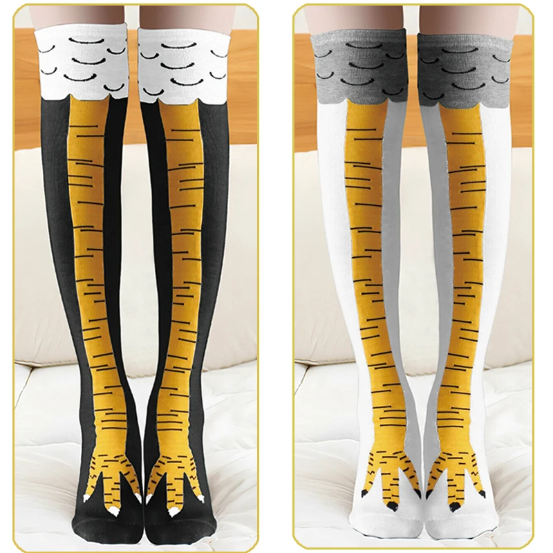 Чулки с куриными лапами женские весна-осень-зима выше колена тонкие длинные