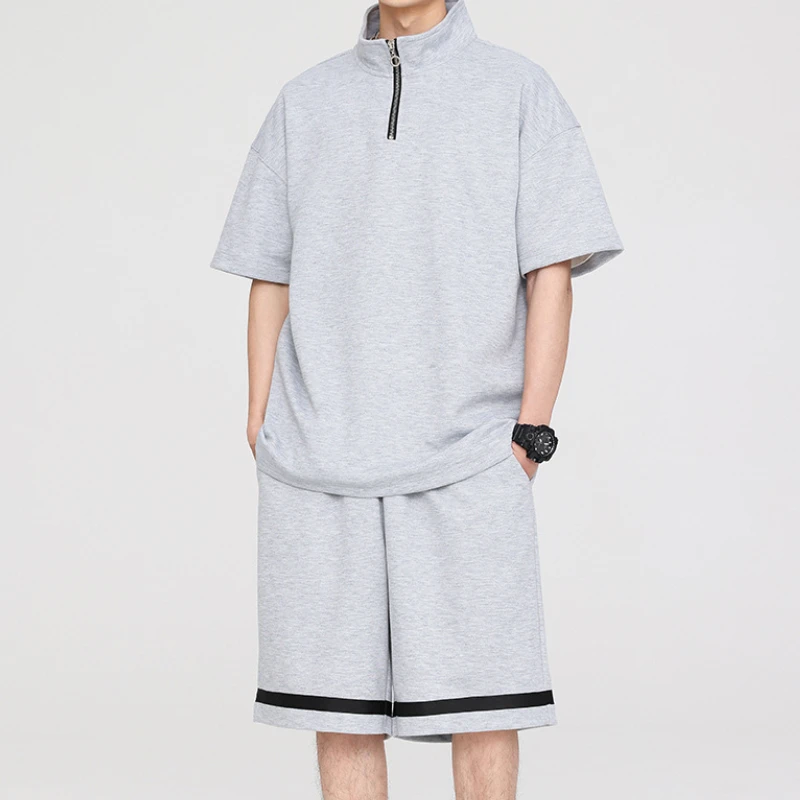 

Мужская свободная рубашка-поло с коротким рукавом и карманами