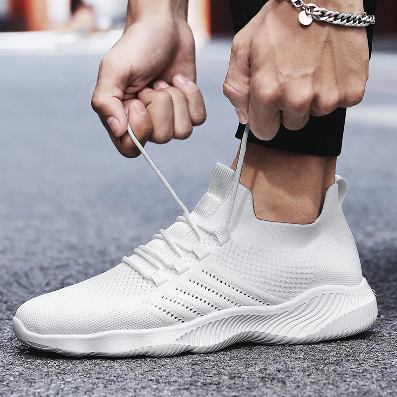 

Summer Men Shoes White Mesh Sneakers Breathable Running Shoes Fashion Casual Walking Shoes Zapatillas Hombre Plus Size Footwear